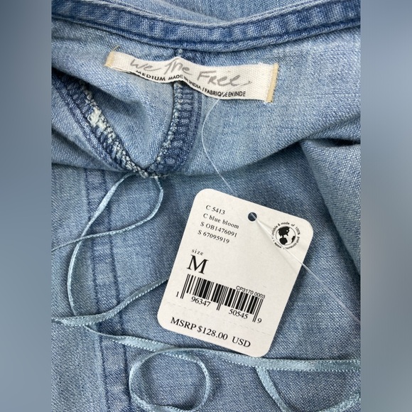 Free People Pocket Full Of Sunshine Blue Bloom - Picture 4 of 9